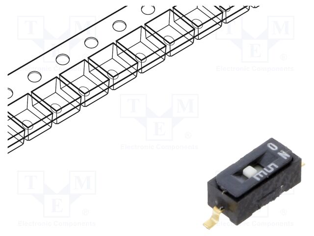 DIP / SIP Switch, 1 Circuits, Slide, Surface Mount, SPST, 6 V, 100 mA
