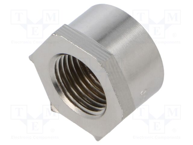 Nut; with earthing; M16; brass; nickel; 24mm; -70÷200°C; Pitch: 1.5