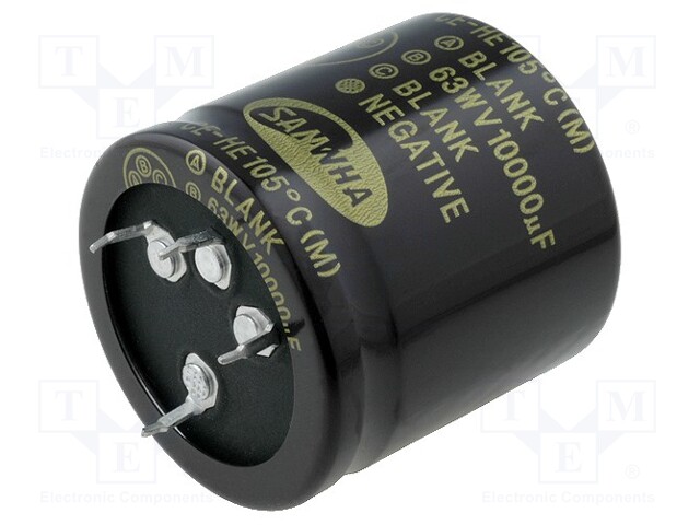 Capacitor: electrolytic; SNAP-IN; 10000uF; 63VDC; Ø40x40mm; ±20%