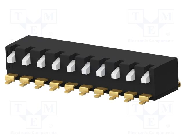 Switch: DIP-SWITCH; Poles number: 10; OFF-ON; 0.025A/24VDC; Pos: 2