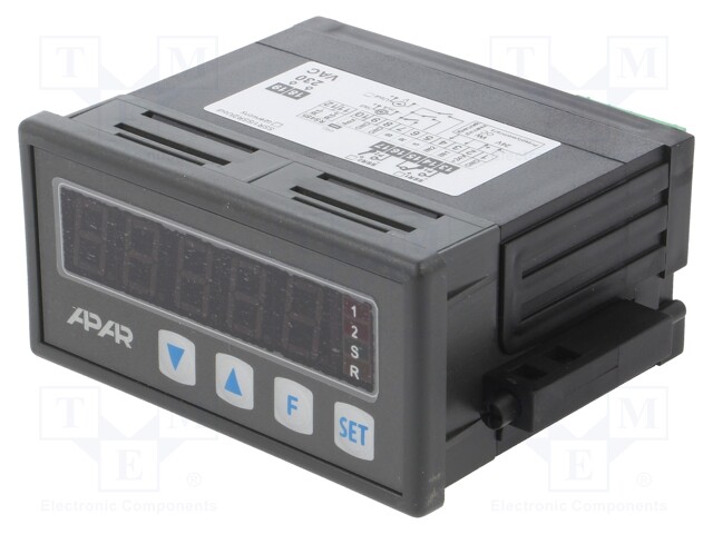 Counter: electronical; 5-digit LED; pulses/flow; SPDT; 230VAC