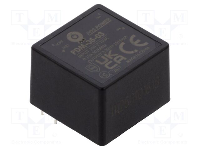 Converter: AC/DC; 4.95W; 85÷305VAC; Usup: 100÷430VDC; Uout: 3.3VDC