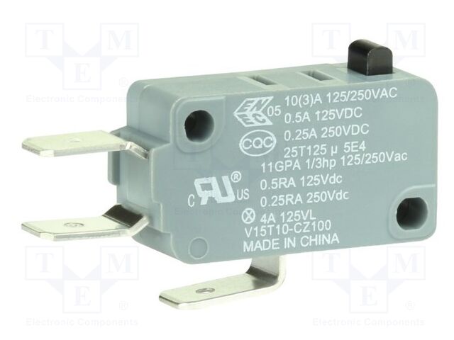 Microswitch SNAP ACTION; without lever; SPDT; 10A/250VAC; Pos: 2
