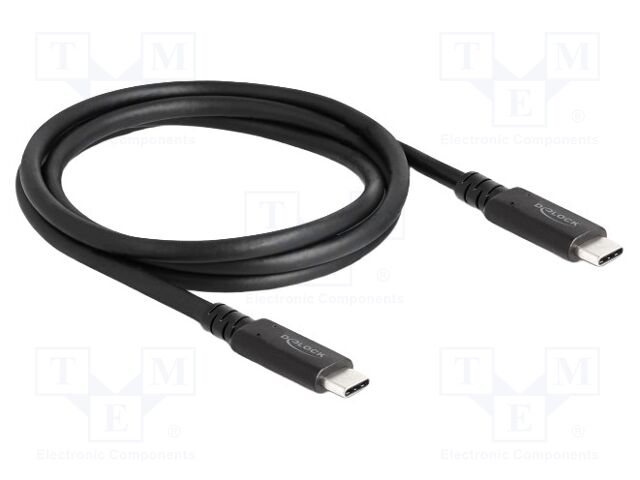 Cable; bidirectional,USB 3.2; USB C plug,both sides; 1.2m; black