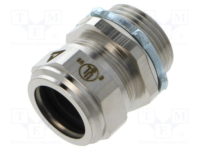 Cable gland; NPT1"; brass; with locknut