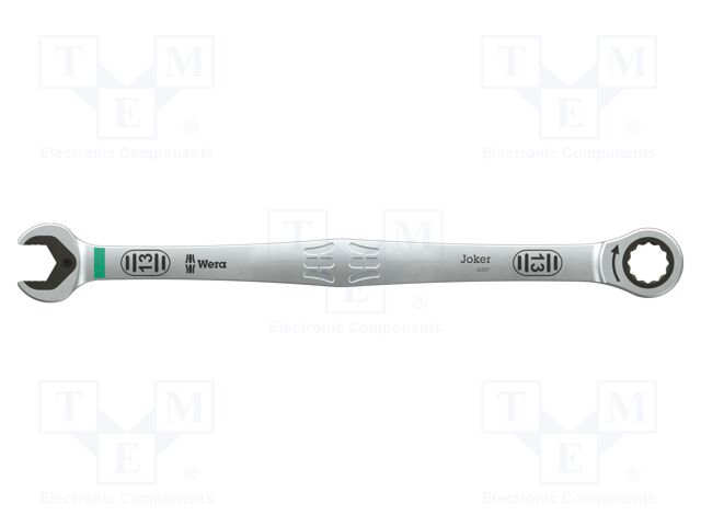 Wrench; combination spanner,with ratchet; 13mm; steel; long