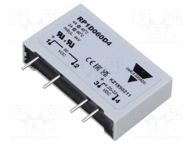 SOLID STATE RELAY, 4A, 4.25-32VDC, TH