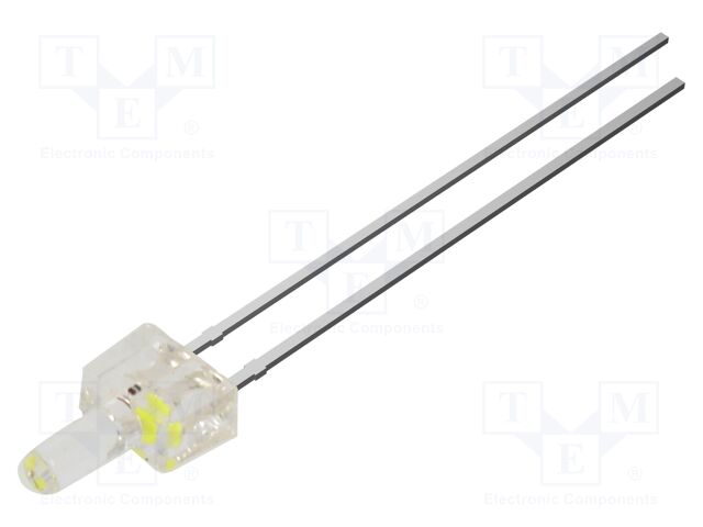LED; white cold,orange; 2mm; bipolar; 90°; Front: flat; 10000K; THT
