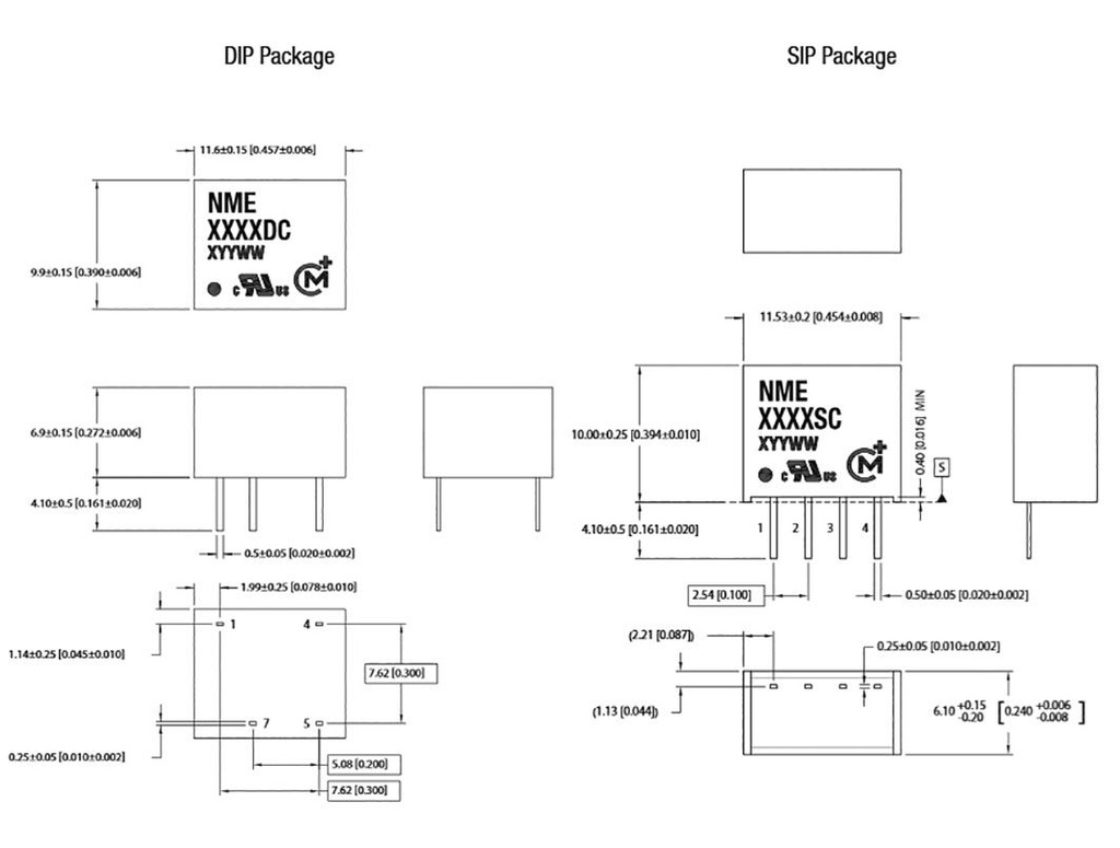 Converter: DC/DC; 1W; Uin: 4.5÷5.5V; Uout: 9VDC; Iout: 111mA; SIP