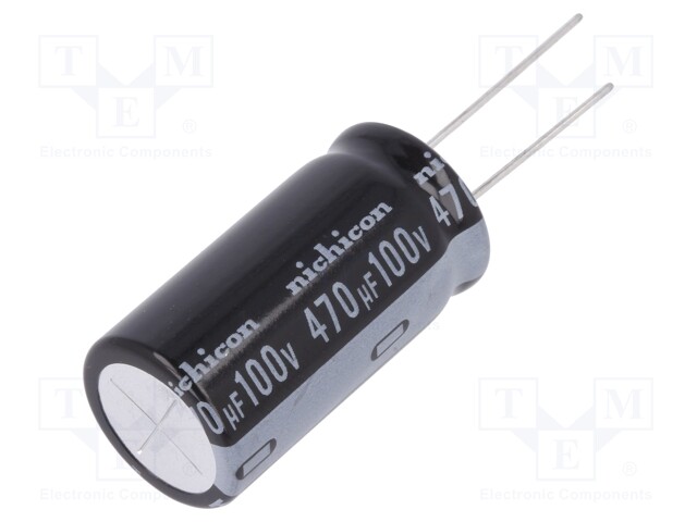 Capacitor: electrolytic; THT; 470uF; 100VDC; Ø18x35.5mm; ±20%