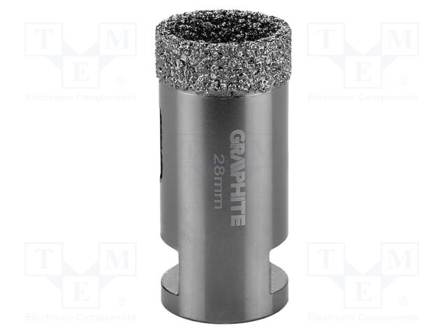 Diamond hole saw; 28mm; glaze,ceramic tile; Thread: M14