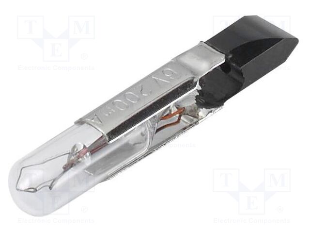 Filament lamp: miniature; T5,5; white; 6VDC; 6VAC