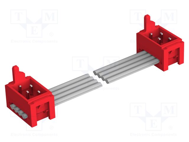 PIN: 4; Layout: 2x2; Cable ph: 1.27mm; Len: 200mm; plug; plug; male