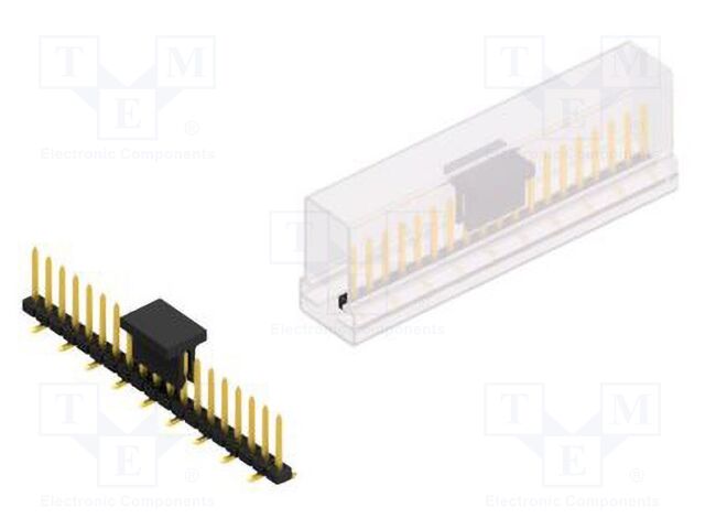 Connector: pin strips; pin header; male; PIN: 19; 2mm; SMT; 1x19
