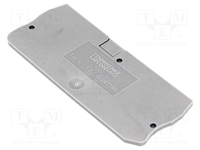 End plate; grey; Width: 2.2mm; Ht: 36.5mm; L: 72mm