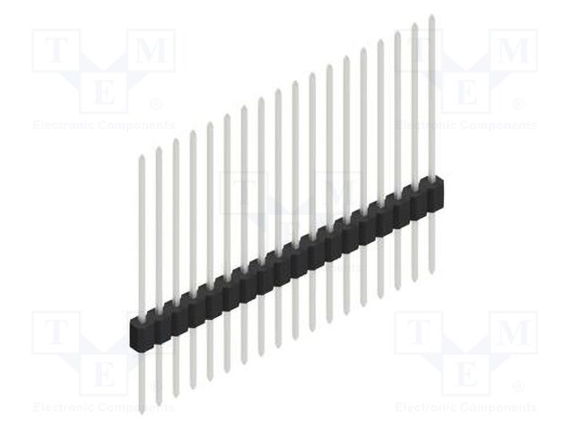 Connector: pin strips; pin header; male; PIN: 18; 1.27mm; THT; 1x18