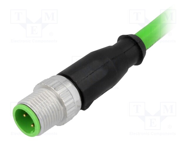 Plug; M12; PIN: 4; male; D code-Ethernet; 7.5m; Insulation: PVC