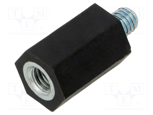 Insulating sleeve; hexagonal; M6; M6; L: 20mm; Spanner: 13mm