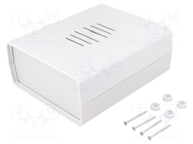 Enclosure: with panel; vented; X: 149mm; Y: 179mm; Z: 70mm; grey