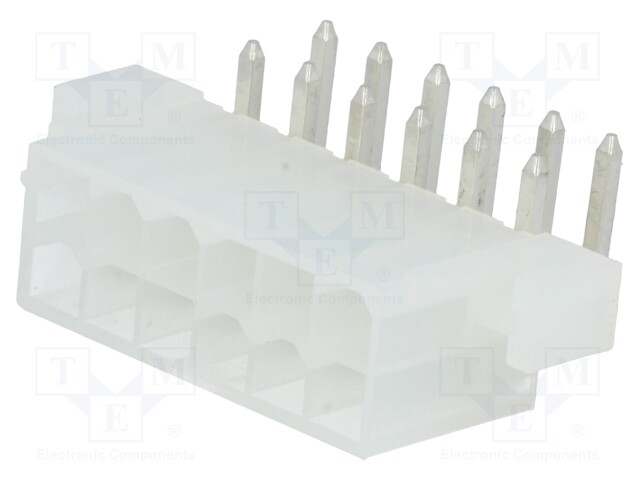 Socket; wire-board; male; Mini-Fit Jr; 4.2mm; PIN: 12; THT; holders