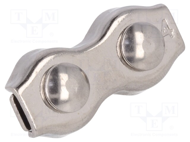 Rope clamp duplex; acid resistant steel A4; for rope; Ørope: 4mm