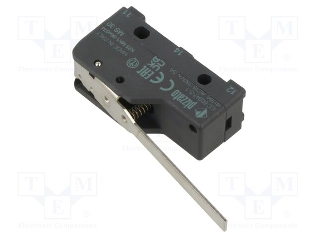 Microswitch SNAP ACTION; 16A/250VAC; 5A/24VDC; with lever; SPDT