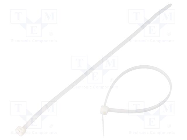 Cable tie; lumiscent; L: 200mm; W: 3.6mm; white; polyamide