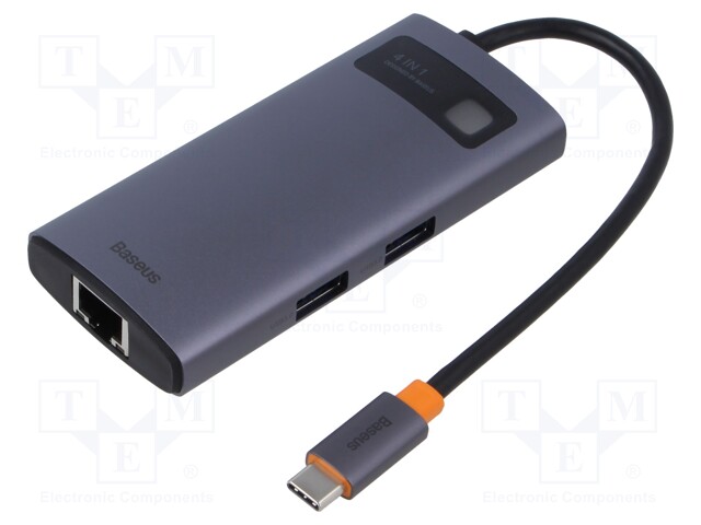 Hub USB; USB A socket x3,USB C socket; black; Number of ports: 4