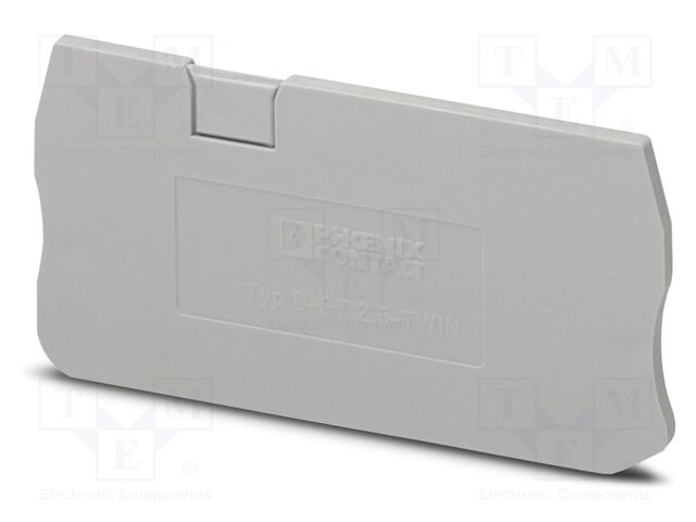 End piece; L: 29mm; W: 2.2mm; H: 60.5mm; Body: grey