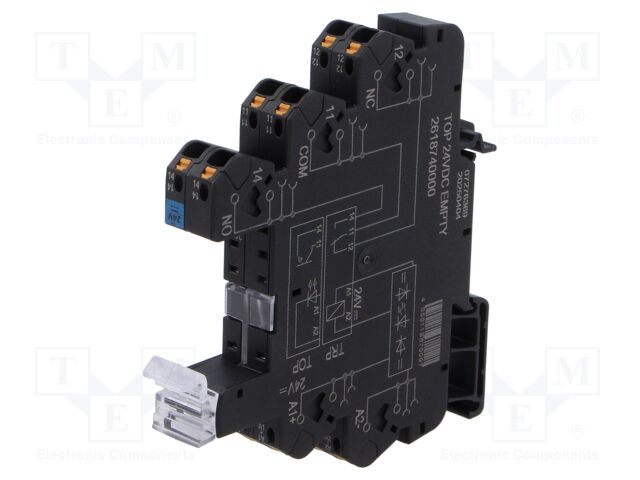 Socket; 16A; DIN; -40÷60°C; 87.8x89.4x12.8mm; max.250VAC; 24VDC