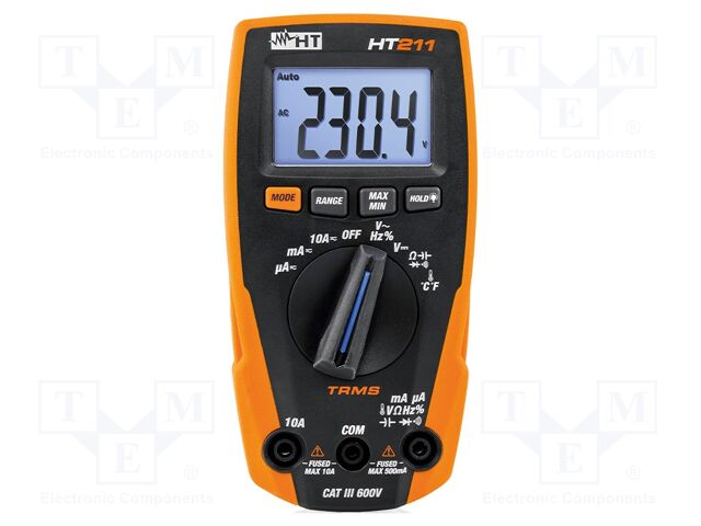 Digital multimeter; LCD; 3,75 digit; VDC: 400mV,4V,40V,400V,600V