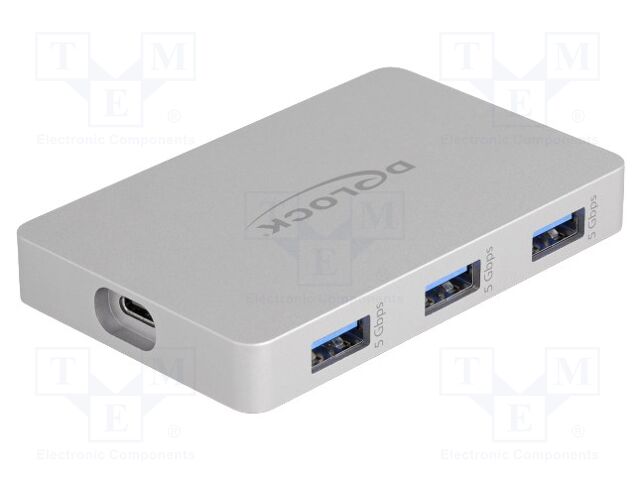 Hub USB; USB A socket x3,USB C socket x5; USB 3.2 Gen 2; grey