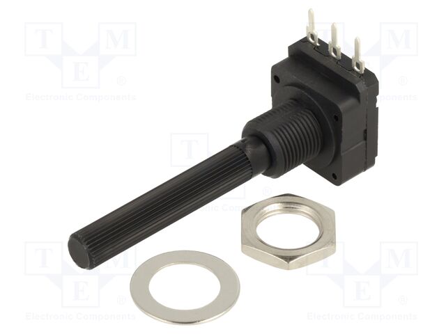 Potentiometer: shaft; single turn; 1kΩ; 200mW; THT; 6mm; plastic