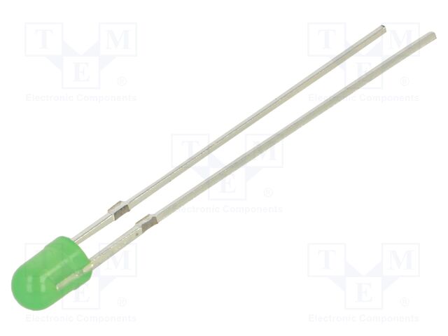 LED; 3mm; yellow green; 150÷220mcd; 40°; Front: convex; 2.1÷2.6VDC