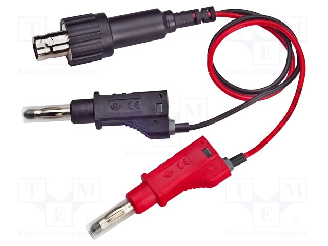 Test lead; 70VDC; 30VAC; 6A; 2x 4mm banana plug-BNC female plug