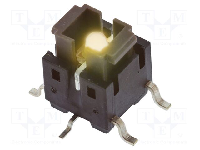 Microswitch TACT; SPST-NO; Pos: 2; 0.05A/12VDC; SMT; LED; yellow