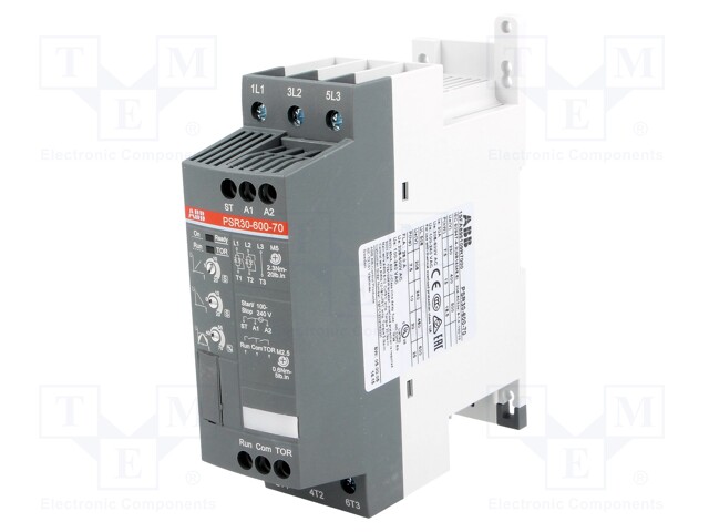 Module: soft-start; Usup: 208÷600VAC; DIN; 15kW; Ucntrl: 100÷240VAC