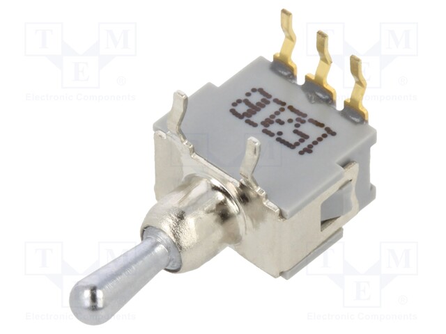 Switch: toggle; Pos: 3; SPDT; ON-OFF-ON; 0.05A; 0.05A; -20÷85°C; 50mΩ