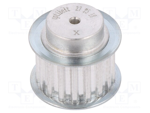 Belt pulley; T5; W: 16mm; whell width: 27mm; Ø: 27.8mm; aluminium