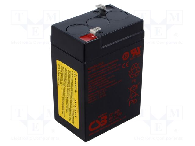 Re-battery: acid-lead; 6V; 4.5Ah; AGM; maintenance-free