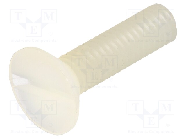 Screw; M4x16; 0.7; Head: countersunk; slotted; 1,3mm; polyamide