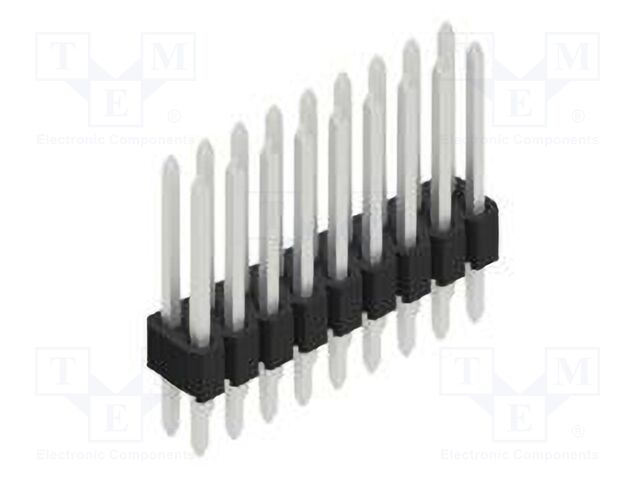 Connector: pin strips; pin header; male; PIN: 18; 1.27mm; THT; 2x9