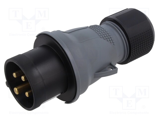 Connector: AC supply 3-phase; plug; male; straight; for cable