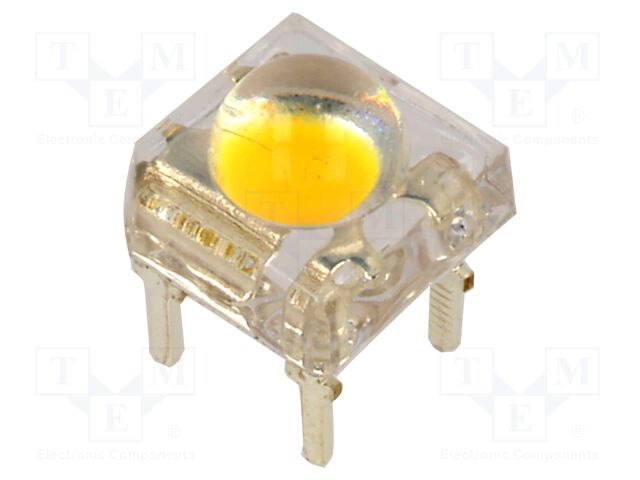 LED Super Flux; white (sand); 7.62x7.62mm; 7÷7.5lm; 80°; 30mA