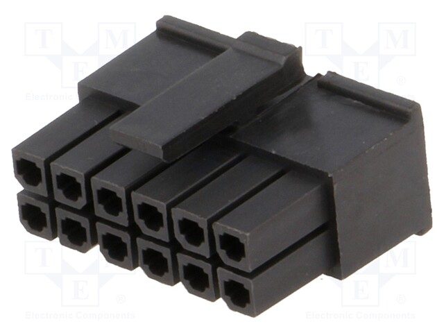 Plug; wire-board; female; 3mm; PIN: 12; w/o contacts; for cable; 5A