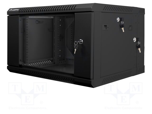 Enclosure: rack cabinet; Standard: 19"; 6U; black; Z: 600mm; X: 600mm