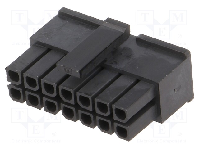 Plug; wire-board; female; MF30; 3mm; PIN: 14; w/o contacts