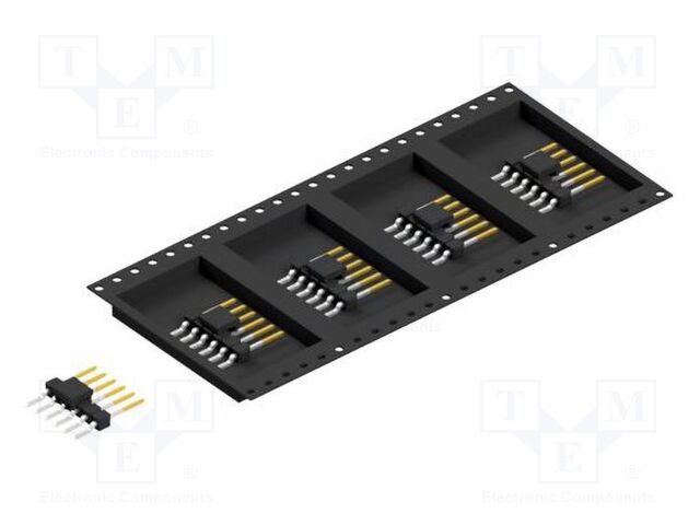 Connector: pin strips; pin header; male; PIN: 6; 2.54mm; SMT; 1x6