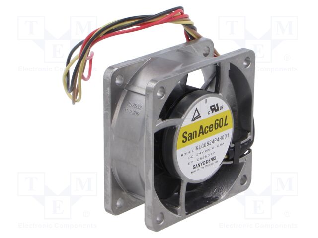 Axial Fan, San Ace 60L Series, 24 V, DC, 60 mm, 25 mm, 27.5 cu.ft/min, 0.78 m³/min