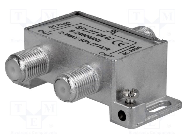 Splitter; 2400MHz; Input: F female; Output: F female x2